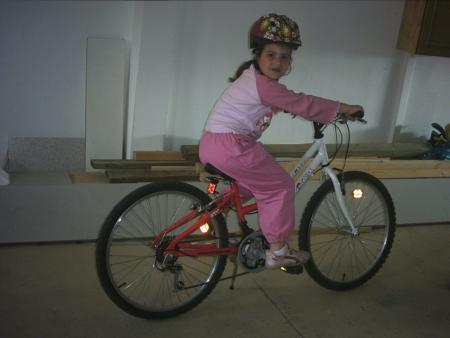 Moi au garage sur mon nouveau v�lo ...