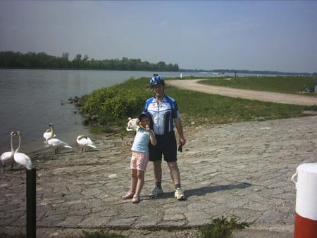 Moi et Papa losr de notre promenade en v�lo